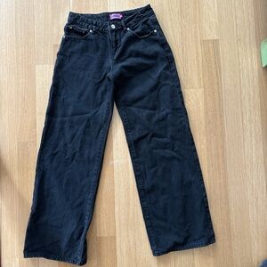 Edikted Black Wide Leg Jeans